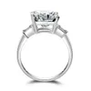 LESF Fashion Engagement Ring 5 Carat Superior Grade Sona Diamond Bridal 925 Sterling Silver Women Rings Gift