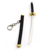 Keychains roronoa zoro espada de anima de um peças de uma fivela de brinquedo com bainha de ferramentas Katana Saber Chans -Key Keyings Gift Keyrings Miri22