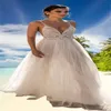 Beach A Line Robes de mariée Spaghetti Dentelle Cuisse High-High Slits Longueur avant Longueur Dossier Bridal Robes 2022
