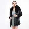 Haining Fur Mink Coat Kvinnors imitation Stor krage Stava 211207