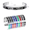 Wholesale Cuff Bracelet Bangle Stainless Steel 12 colors in Silver Color Opening Bracelets Couple Jewelry Woman With Free Dust bag