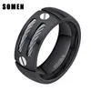 Fedi nuziali 8mm Men039s Cavo nero Vite intarsio Anello in titanio Cool Band Punk Rock Gioielli maschili Bague Homme Anel Masculino11839002