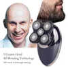 3in1 Professionell elektrisk rakapparat USB-uppladdningsbara tvättbara mäns fem flytande huvuden Razors Clipper Nose Ear Hair Trimmer