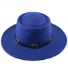Autumn and winter women's french wool top hat Men Fashion Jazz Hats Belt Buckle Woolen Blend Cap Outdoor Casual Hat Wholesale