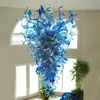 Modern Art Style Blue Coral Chandelier Livingroom H otel Hand Blown Glass Chain Pendant Lights Accept customization