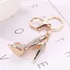 1pc legering sleutelhanger hoge hak schoen sleutelhanger strass kristal portemonnee auto sleutelhanger cadeau meisje tas decoratieve j0306