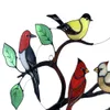 Oiseaux peints décoration de la maison vitrail panneau vitrail oiseau ornements fenêtre Suncatcher fête des mères cadeau Q0811