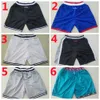 Team Basketball Shorts Just Don Wear Sport Pant With Pocket Zipper Sweatpants Hip Pop Blue White Black Purple Man Stitched Size S-XXXL