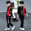Erkek Giysileri Set Kazak Pantolon 2 Parça Kıyafet İlkbahar Sonbahar Çocuk Spor Suit Çocuk Giyim 7 8 9 10 11 12 Yıl