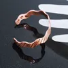 Escalus Wavy Shapes Magnetic Women Bangle Antique 100% Copper Plating Bracelet Fashion Men Healing Bio Bangle Wristband Charm Q0717