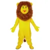 Costume da mascotte animale leone giallo di alta qualità Vestito da festa di Natale di Halloween Vestito da personaggio dei cartoni animati Vestito da carnevale unisex per adulti