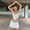 White Sleeveless Sexy Halter Rhombus Crop Tops for Women Rave Festival Backless Lacing Cropped Feminino 210607