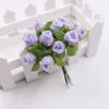 装飾的な花の花輪12ピース2cmミニシルクローズフラワーヘッド人工ブーケ結婚式の家の装飾リースDIYキャンディボックスアクセサリ