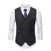 Herrvästar Blå Människans Solida Steampunk Singal-Breasted Waistcoat Slim Fit Groomsmen Kostymer Bröllop Groom Suit Business Vest
