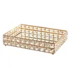 Maquillage Plateau Cristal Cosmétique Organisateur Plateau pour Mariage Maison Vanité Décoration Gâteau Aux Fruits Bougie Bonbons Bijoux Plateau 210309