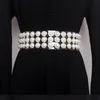 Ceintures femmes piste mode diamants perle perlée Pvc Cummerbunds femme robe Corsets ceinture décoration large ceinture R1636