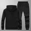 Inre Fur Mens Tracksuiter Vinter Mäns Set Varma Hoodies Suit Casual Fleece Fodrad Sweatshirts 2 Piece Sportswear 211222