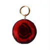 Real Rex Rabbit Fur Keychain Rose Flower Key Ring Cute Moda Torba Wisiorek Dla Kobiet