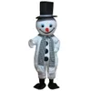 Hallowee zwarte hoed sneeuwman mascotte kostuum hoge kwaliteit cartoon anime thema karakter carnaval volwassen unisex jurk kerst verjaardag partij outdoor outfit