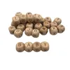 2021 12mm bois Alphabet perles hêtre Cube en bois lettre A à Z dentition bijoux à bricoler soi-même Alphabet perles bébé anneau de dentition