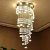 Lustres modernes à LED K9 80CM 100CM Lustre en cristal à intensité variable Éclairage suspendu à haute barre d'escalier Éclairage suspendu à la maison Comprend une ampoule