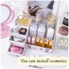 WG 3pcs Set Ins Kawaii Deskpot Organizer Makeup Storage Box 3 Shelf Container Drawer Cabinet Rack Invia Sticker Home Decor 210330