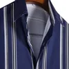 남성 캐주얼 셔츠 여름철 줄무늬 인쇄 셔츠 슬림 맞는 하라주쿠 버튼 남성 반팔 남성 블라우스 탑 캐미 사 masculina