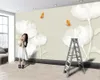 Papier peint à fleurs blanches élégantes, décoration de maison, beau salon moderne, impression numérique 3d, peinture classique