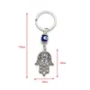 2021 Portachiavi turco Evil Eye Lucky Blue Eye Fatima Hand Charm gingillo Portachiavi Vintage Portachiavi per uomo Donna Ciondolo chiave auto G1019