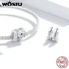 WOSTU Thanksgiving Gift Charms 925 Sterling Silver Colorful CZ Cross Heart Bead Fit Original Bracelet Pendant Jewelry CTC339 Q0531