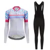 レーシングセット女性サンプルーフサイクリングジャージーセット2022ロングスリーブロードバイク服ビブジェルキット女性自転車服MTBスーツ制服ドレス
