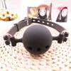 Nxy Giocattoli per adulti Fetish Extreme Silicone completo Traspirante Ball Gag Bondage Bocca aperta Bavaglio Sesso per coppie Dimensioni del gioco s m l 1120