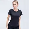 Yoga Outfit Workout Shirts Mesh Panel Quick Dry Short Sleeve Toppar Gym skjorta för kvinnor Sportkläder Sportkläder Fitness Top Kläder