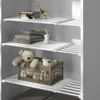 Justerbar garderobsarrangör förvaringshylla väggmonterat kök rack spara garderob dekorativa hyllor skåphållare 520 s2