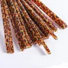 9 * 2.75Inch Plastic Bruin Leopard Drinkrietjes Mode Afdrukken Rechtstrea Herbruikbaar Restaurant en Bar Benodigdheden JJF12813