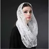 3m / 4m / 5m Long Red Muslim Wedding Veil Lace Black, Elfenben Tillbehör med Guld Blommig Applique Hög kvalitet