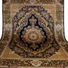 Carpets FangCun 9'x12' Persian Classic Blue Medal Handmade Silk Carpet For Study Room Or Living