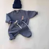 Herfst Winter Baby Jongens en Meisjes Losse Casual Sweatshirt Broek 2 Stuk Sets Dikke Fleece Kinderkleding 211104