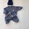 Outono inverno bebê meninos e meninas soltas casuais moletom calça 2 peças conjuntos de espessa velo roupa infantil terno 211104