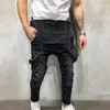 Mężczyźni Denim Kombinezon Kombinezony Jean Casual Szelki Spodnie Męskie Moda Hip Hop Kombinezon Pant Streetwear X0723