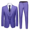 (Blazer + Broek + Vest) 2021 High-end Custom Business Prom Men Pak Heren Casual Bruiloft Tuxedo Jurk Heren 3 Stuk Suit X0909