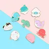 Cute Turtle Sea Horse Whale Lapel Pin Enamel Cartoon Marine Animal Brooch Pins Top Shirt Bag Cosage Women Children Fashion Jewelry Will and Sandy