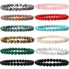 6mm Strand Unisex Natuursteen Ronde Kralen Armband Mode Klassieke Elastische Crystal Bangle Armbanden Handgemaakte Chakra Behandeling Sieraden Dames heren Meisjes