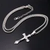 O único colar de cruz latina para homens jóias inoxidáveis ​​18k banhado a ouro religioso na moda Crucifix cristão jesus cross pendant P825