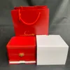 Red Watch Boxes New Square Original Watches Box Whit book Card Tags And Papers In English Full set239i