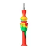 Hookah Colorful Silicone Nector Collector Kit With 10mm 14mm Titanium Nail Mini Glass Pipe Oil Rig Concentrate Dab Straw