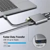 USB-C till 2XHDTV USB3.0 Typ C 4 i 1 Adapter Höghastighet 4K 60Hz Upplösning Support för MacBook Tablet