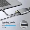 USB-C 2XHDTV USB3.0 Tip C4 in 1 Adaptörü Yüksek Hızlı 4K 60Hz Çözünürlük Desteği MacBook Tablet için