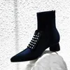Meotina الخريف الكاحل النساء الأحذية سستة جولة عالية الكعب مرونة الأحذية المعادن الديكور أشار تو أحذية سيدة الحجم 34-40 210608