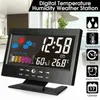 Elektroniczny Monitor Wilgotności LCD Temperatura Monitor Clock Thermometer Indoor Home Prognoza pogody Snooze Kalendarz budzik 211112